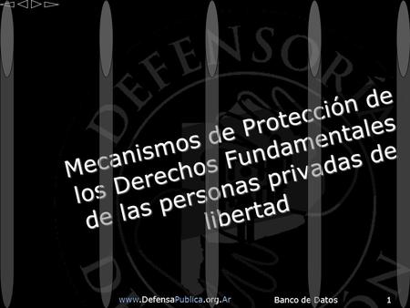 Www.DefensaPublica.org.Ar Banco de Datos1 Mecanismos de Protección de los Derechos Fundamentales de las personas privadas de libertad.