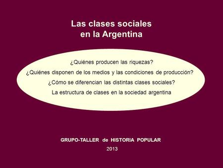 Las clases sociales en la Argentina