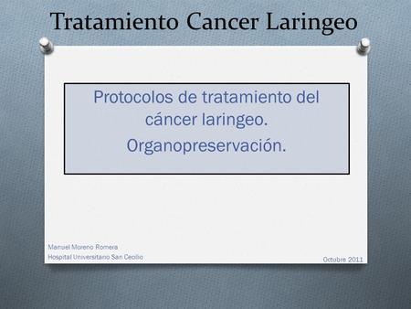 Tratamiento Cancer Laringeo