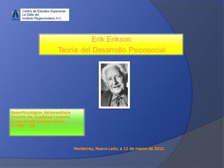 Erik Erikson Teoría del Desarrollo Psicosocial