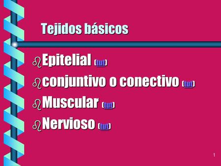 conjuntivo o conectivo (tut) Muscular (tut) Nervioso (tut)