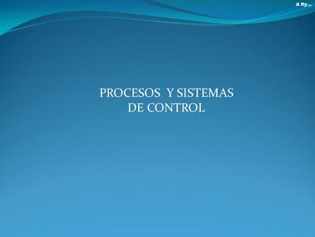 A fly… PROCESOS Y SISTEMAS DE CONTROL.