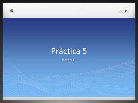 Práctica 5 Matrices II.