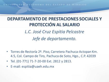 DEPARTAMENTO DE PRESTACIONES SOCIALES Y PROTECCIÓN AL SALARIO