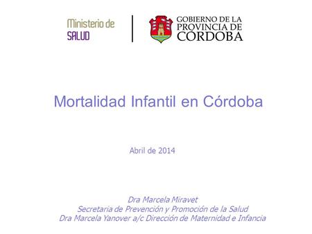 Mortalidad Infantil en Córdoba