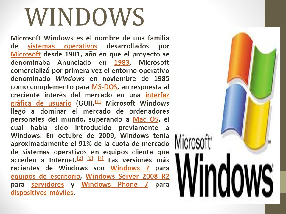 historia del sistema operativo windows