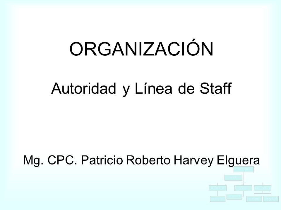 Organizacion Autoridad Y Linea De Staff Ppt Descargar