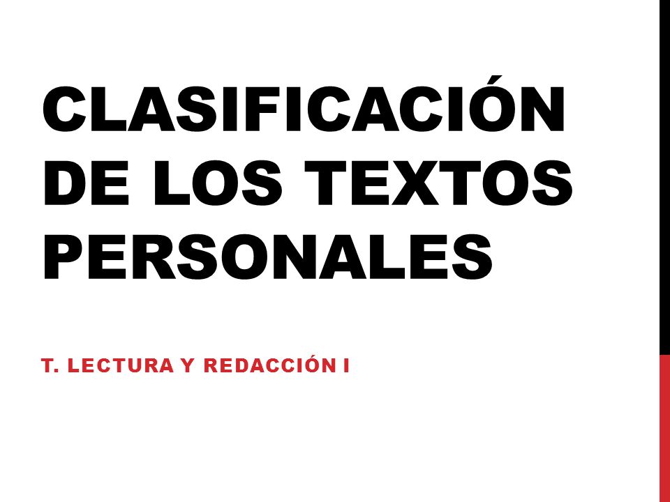 Clasificación de los textos personales - ppt descargar