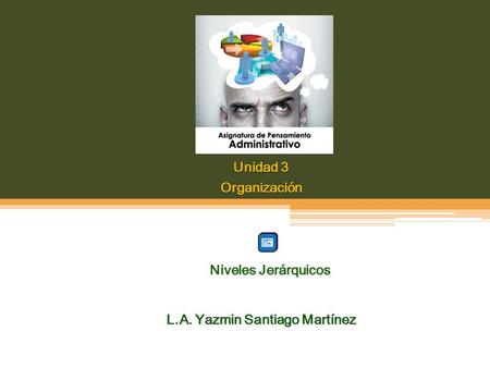 Unidad 3 Organización L.A. Yazmin Santiago Martínez Niveles Jerárquicos.