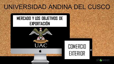 UNIVERSIDAD ANDINA DEL CUSCO COMERCIO EXTERIOR MERCADO Y LOS OBJETIVOS DE EXPORTACIÓN.