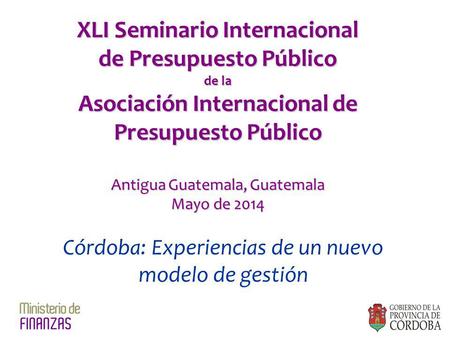 XLI Seminario Internacional de Presupuesto Público