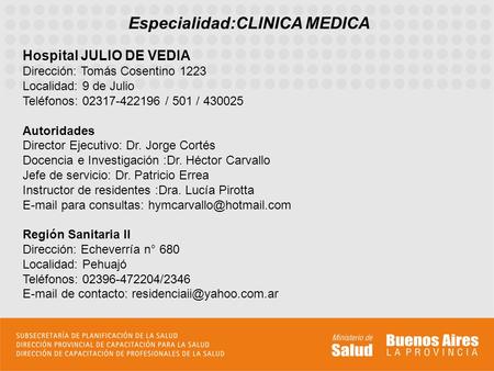 Especialidad:CLINICA MEDICA