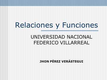 Relaciones y Funciones