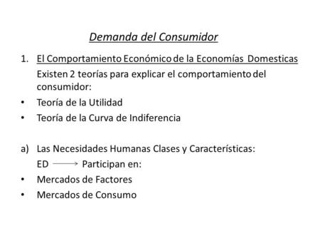 Demanda del Consumidor