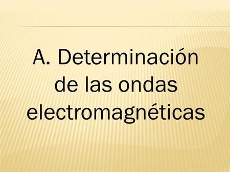 A. Determinación de las ondas electromagnéticas