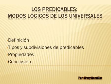 Los Predicables: modos lógicos de los universales
