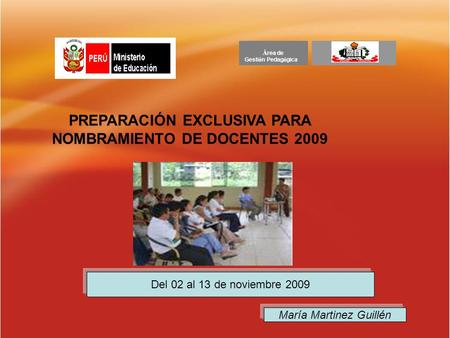 PREPARACIÓN EXCLUSIVA PARA NOMBRAMIENTO DE DOCENTES 2009