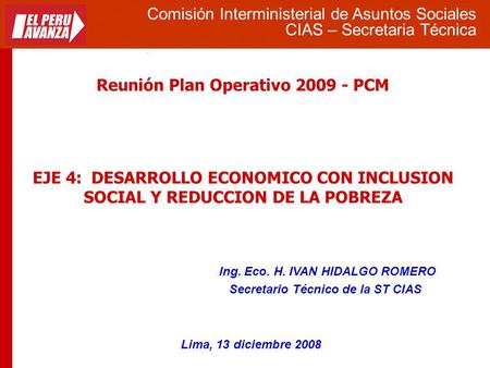 Reunión Plan Operativo PCM