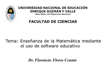 Dr. Florencio Flores Ccanto