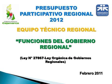PRESUPUESTO PARTICIPATIVO REGIONAL 2012