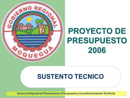 PROYECTO DE PRESUPUESTO 2006