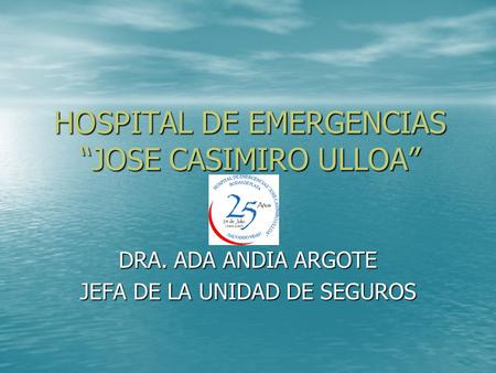 HOSPITAL DE EMERGENCIAS “JOSE CASIMIRO ULLOA”