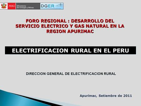ELECTRIFICACION RURAL EN EL PERU