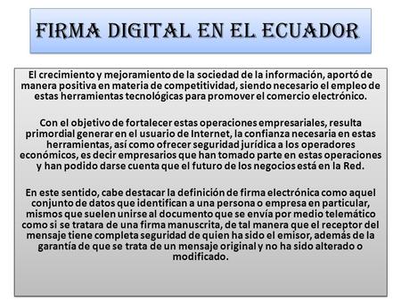 Firma digital en el ecuador