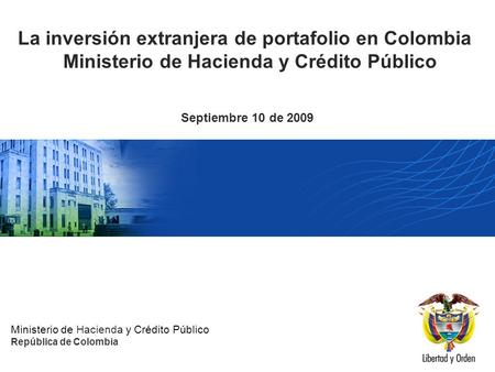 Ministerio de Hacienda y Crédito Público República de Colombia
