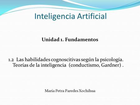 Inteligencia Artificial