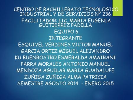 CENTRO DE BACHILLERATO TECNOLOGICO INDUSTRIAL Y DE SERVICIOS Nº 236