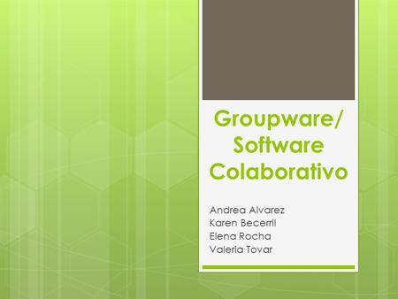 Groupware/ Software Colaborativo