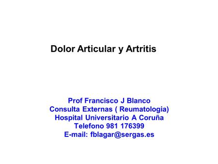 Dolor Articular y Artritis