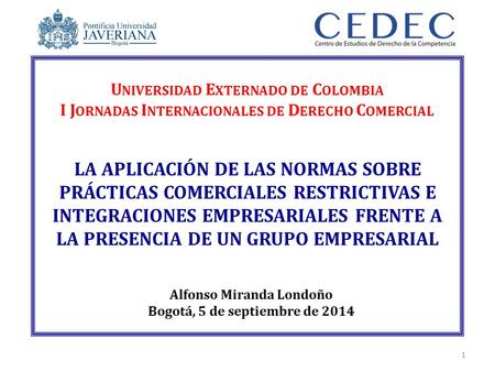 Alfonso Miranda Londoño Bogotá, 5 de septiembre de 2014