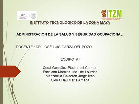 ADMINISTRACIÓN DE LA SALUD Y SEGURIDAD OCUPACIONAL.