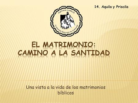 EL MATRIMONIO: Camino a la Santidad