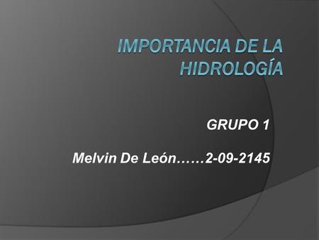 Importancia de la Hidrología
