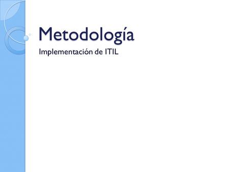 Implementación de ITIL