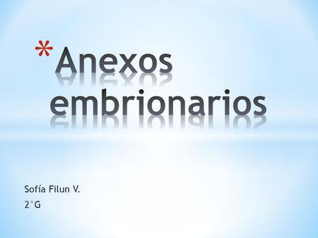 Anexos embrionarios Sofía Filun V. 2°G.