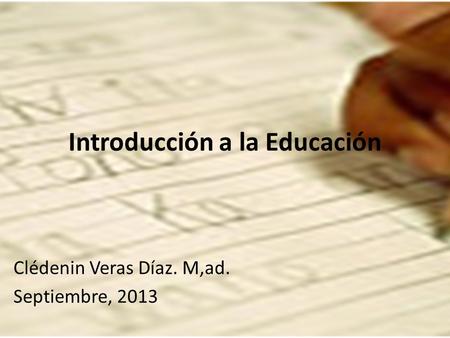 Introducción a la Educación
