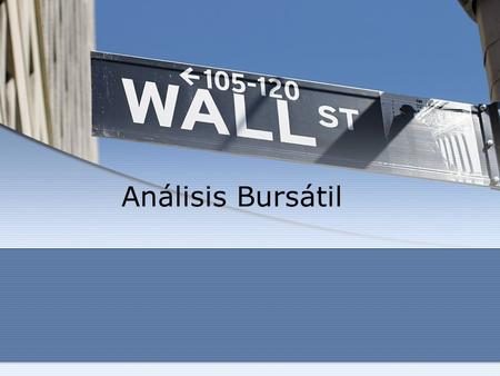 Análisis Bursátil.