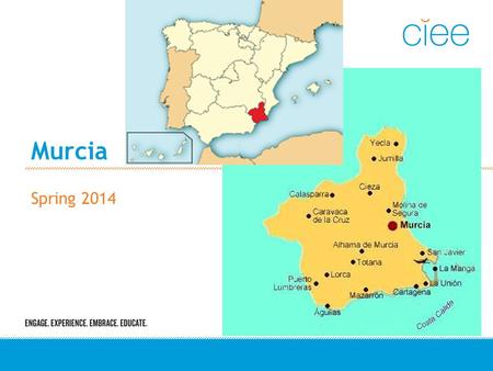 Murcia Spring 2014. Historia Clima suave y aguas tranquilas 4 tribus ibéricas estaban establecidas en la región Después los griegos y los fenicios Exportaban.