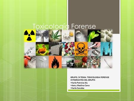 Toxicología Forense GRUPO /4 TEMA: TOXICOLOGIA FORENSE