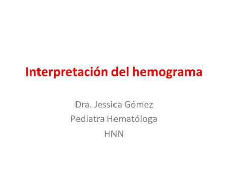 Interpretación del hemograma