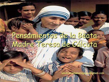 Pensamientos de la Beata Madre Teresa de Cálcuta