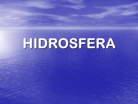 HIDROSFERA.