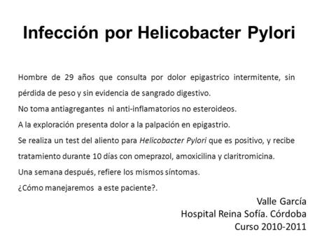 Infección por Helicobacter Pylori