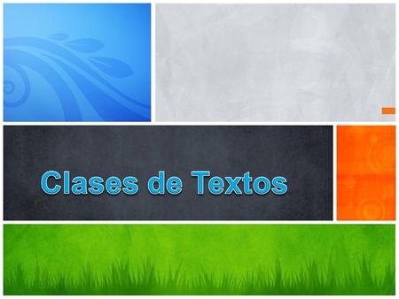 Clases de Textos.
