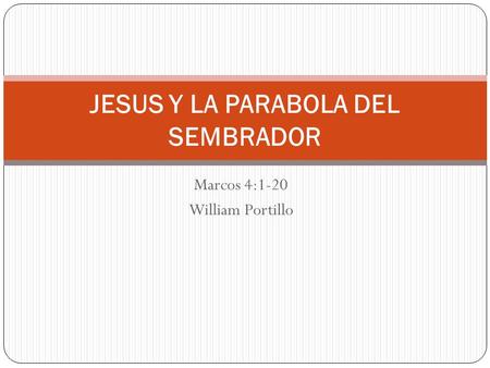 JESUS Y LA PARABOLA DEL SEMBRADOR