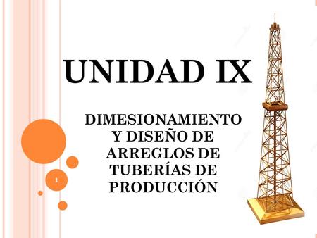 UNIDAD IX DIMESIONAMIENTO Y DISEÑO DE ARREGLOS DE TUBERÍAS DE PRODUCCIÓN 1.